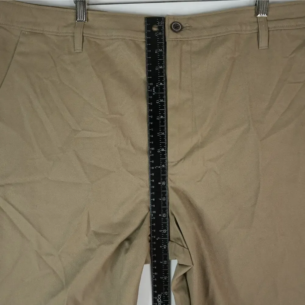 Magellan Outdoors Chino Pants Mens 42X30 Flat Front‎ Heritage Brown New